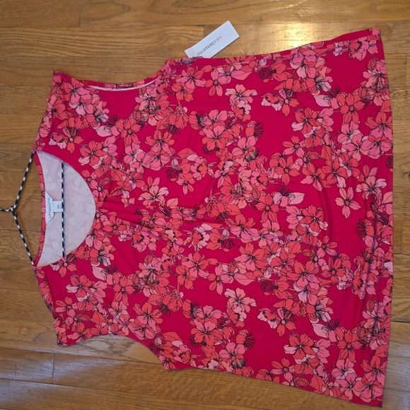 LIZ CLAIBORNE BRAND WOMEN'S PLUS PINK FLORAL SUMMER TANK TOP SIZE XXL - Picture 11 of 16